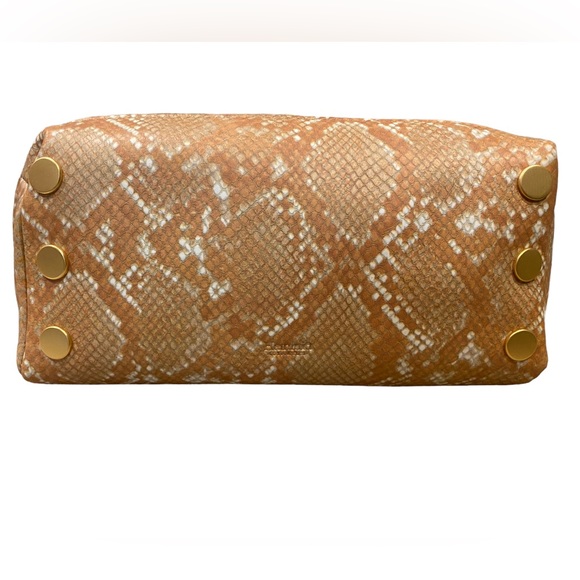 Hammitt Handbags - Hammitt snake print with gold studs toast tan make up bag toiletry bag cosmetic